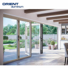 waterproof white sliding aluminium doors, modern aluminum folding door, tempered glass aluminium bifold doors